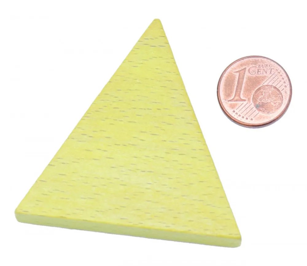Tout Pour le Jeu Triangle isocèle en bois jaune 48 x 48 x 53 mm et 8 mm épaisseur