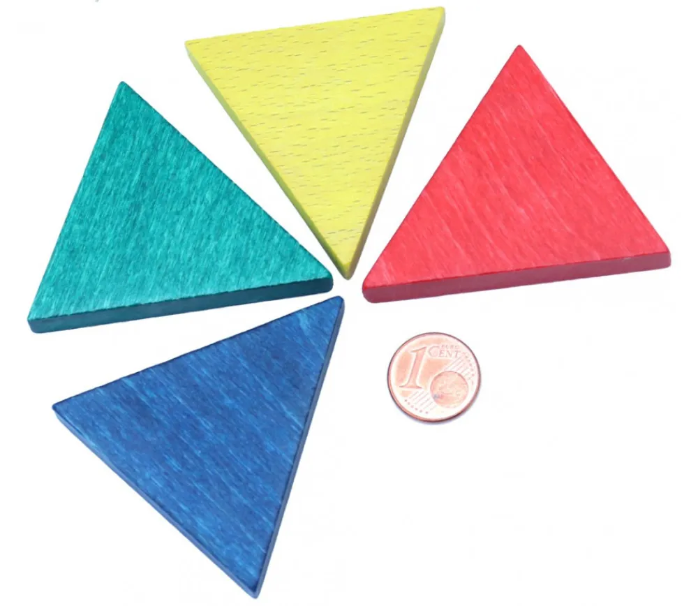Tout Pour le Jeu Triangle isocèle en bois jaune 48 x 48 x 53 mm et 8 mm épaisseur