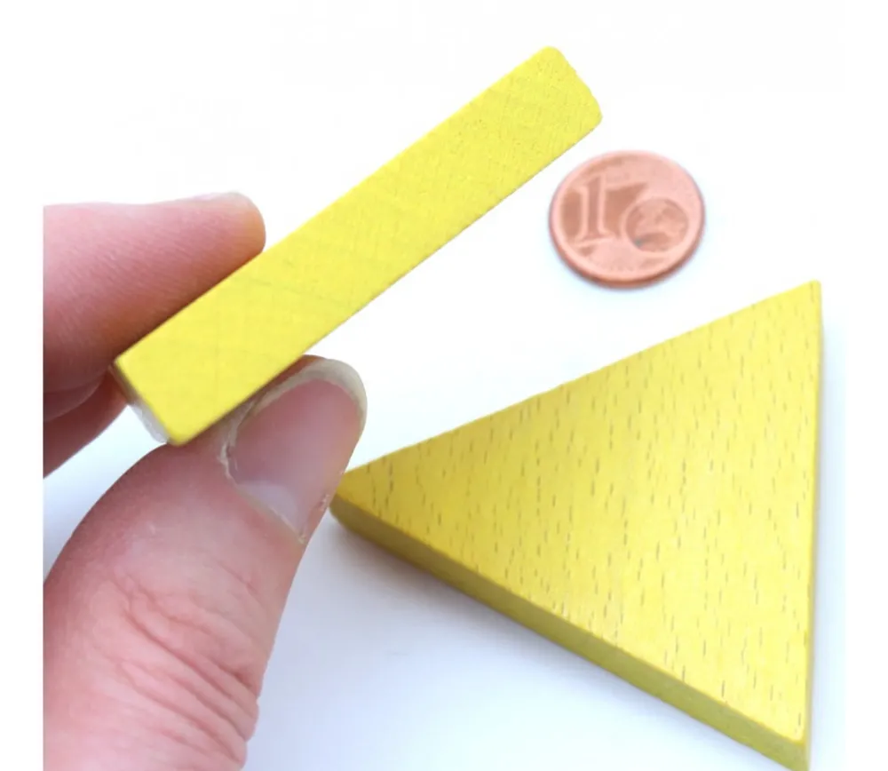 Tout Pour le Jeu Triangle isocèle en bois jaune 48 x 48 x 53 mm et 8 mm épaisseur