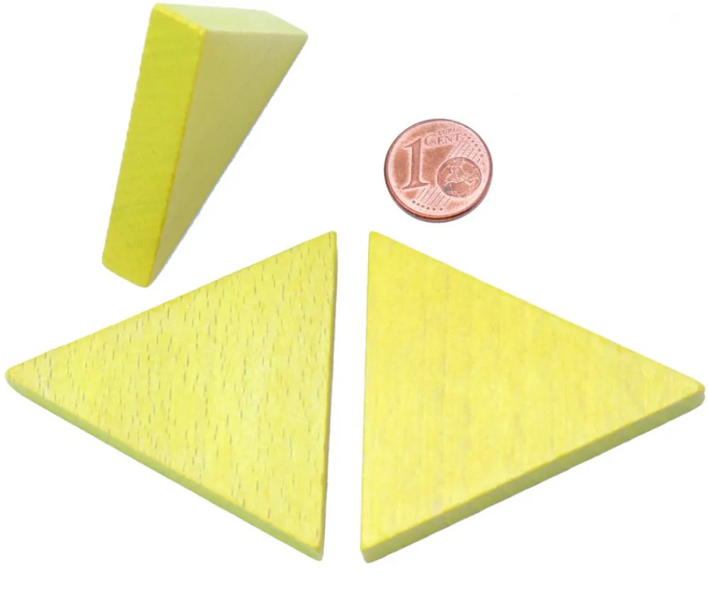 Tout Pour le Jeu Triangle isocèle en bois jaune 48 x 48 x 53 mm et 8 mm épaisseur