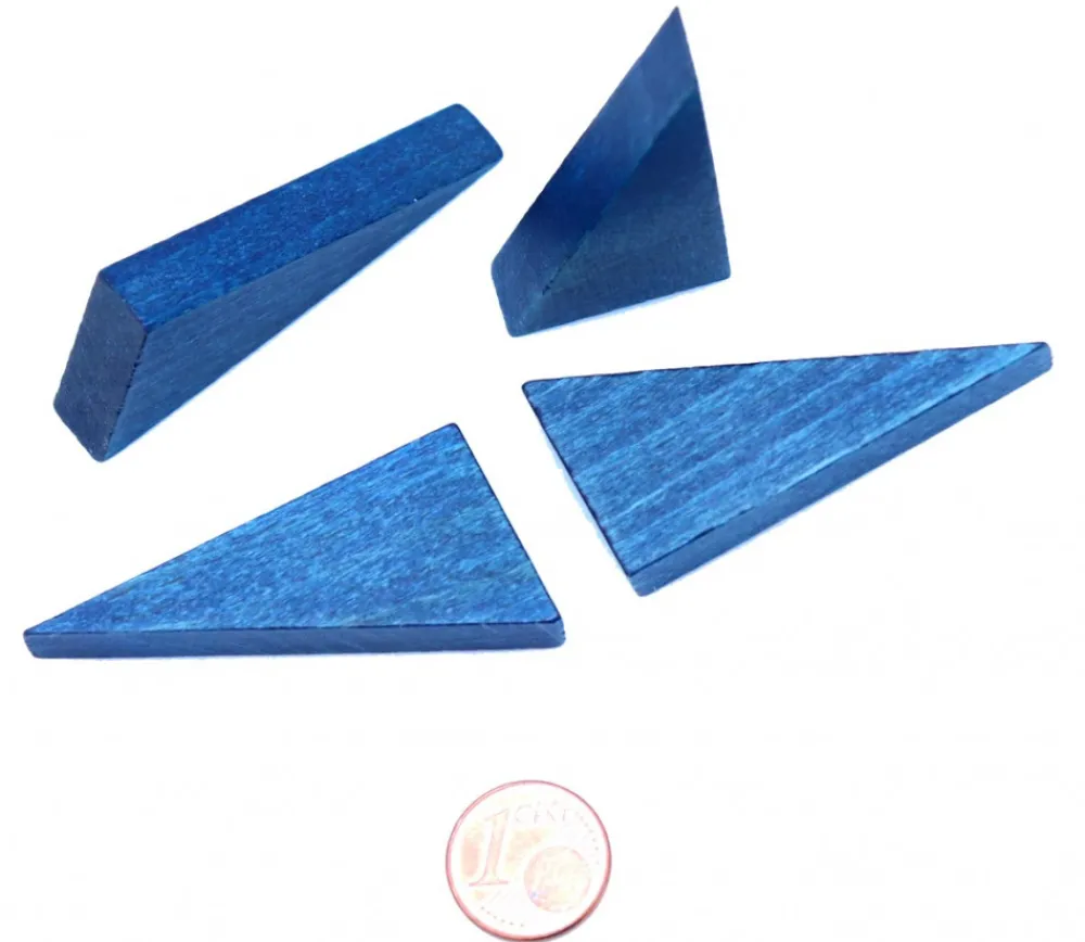 Tout Pour le Jeu Triangle rectangle en bois bleu 46 x 24 mm de côté 8 mm épaisseur