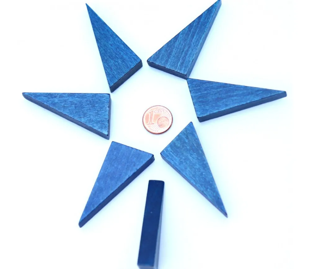 Tout Pour le Jeu Triangle rectangle en bois bleu 46 x 24 mm de côté 8 mm épaisseur