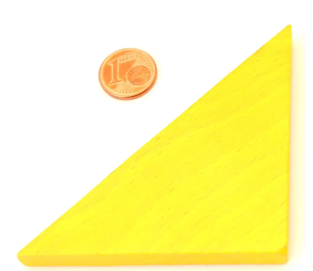 Tout Pour le Jeu Triangle rectangle isocèle jaune 96 x 66 x 8 mm en bois