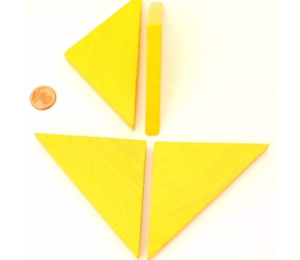 Tout Pour le Jeu Triangle rectangle isocèle jaune 96 x 66 x 8 mm en bois
