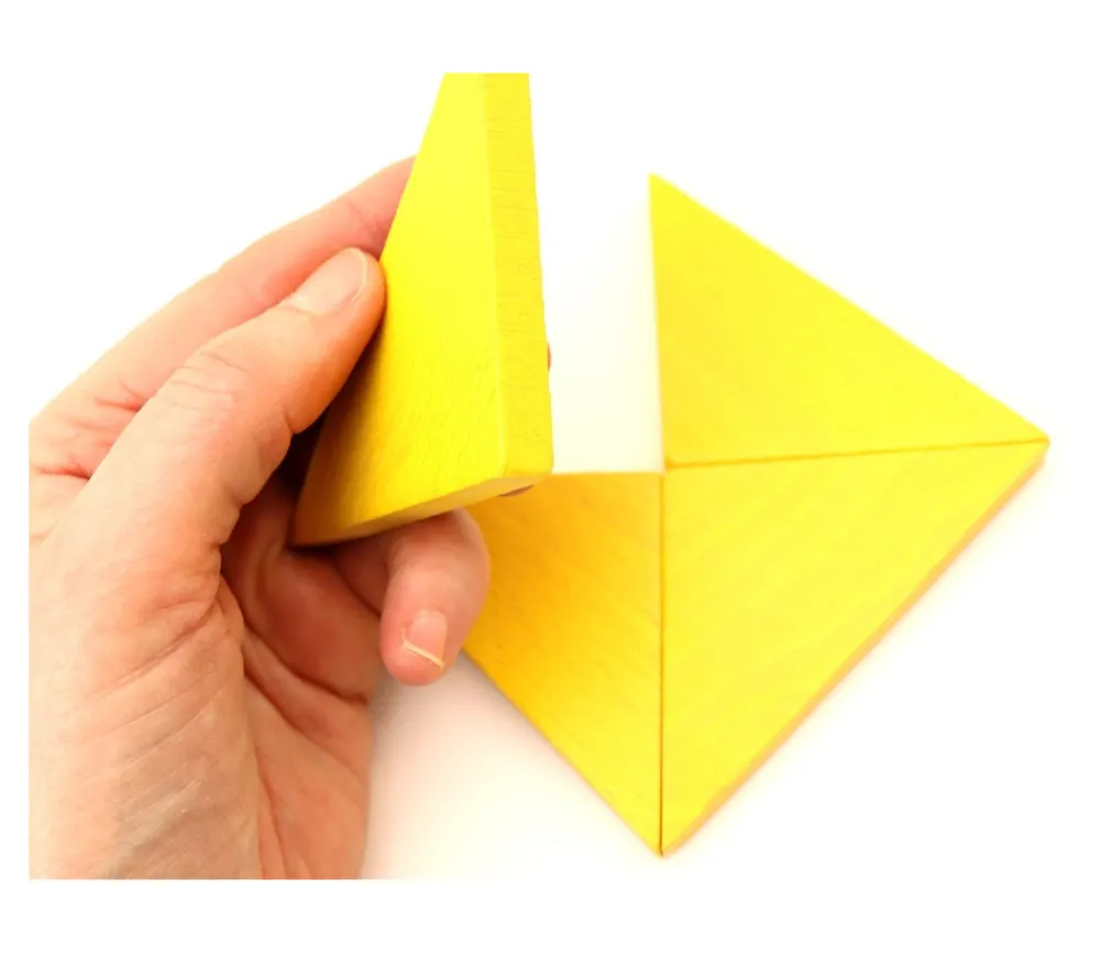 Tout Pour le Jeu Triangle rectangle isocèle jaune 96 x 66 x 8 mm en bois