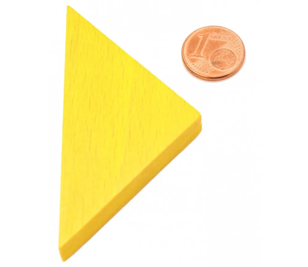 Tout Pour le Jeu Triangle rectangle isocèle jaune 67 x 47 x 8 mm en bois