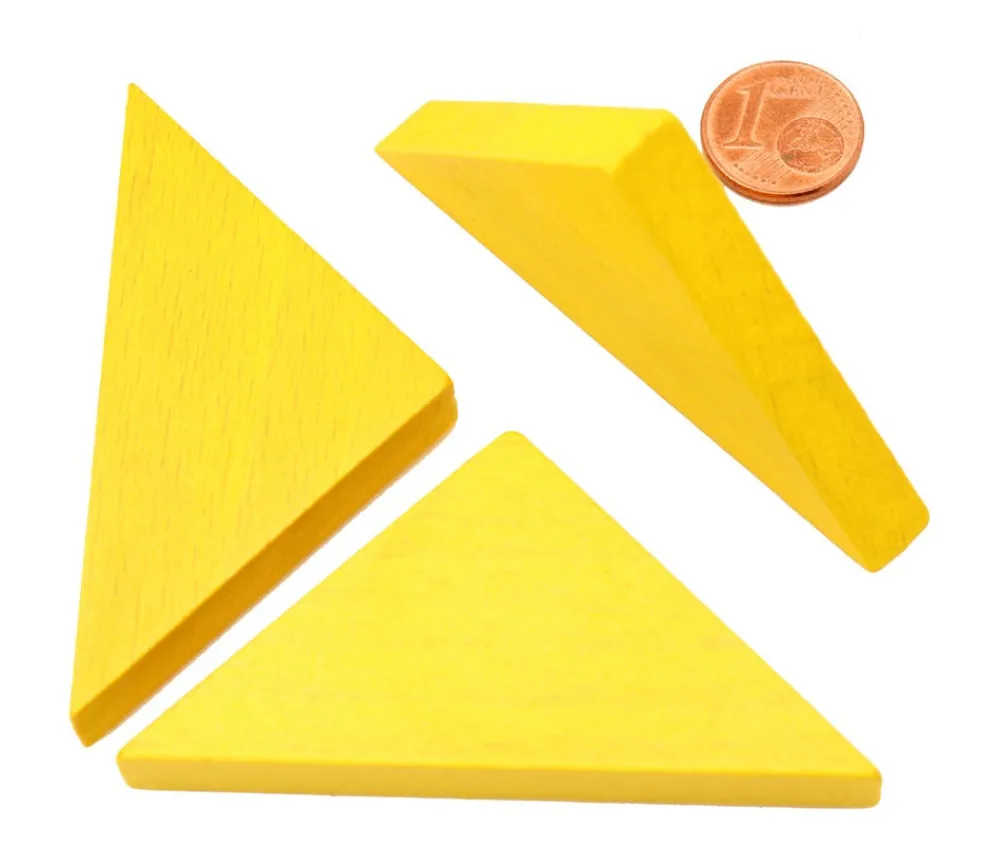 Tout Pour le Jeu Triangle rectangle isocèle jaune 67 x 47 x 8 mm en bois