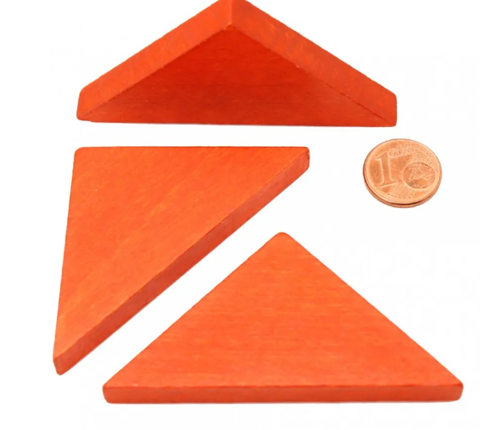 Tout Pour le Jeu Triangle rectangle isocèle orange 67 x 47 x 8 mm en bois