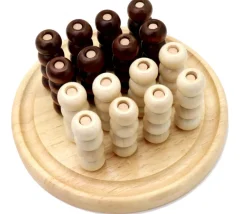 Tout Pour le Jeu Tri-morpion rond en bois 64 boules 20 cm diamètre