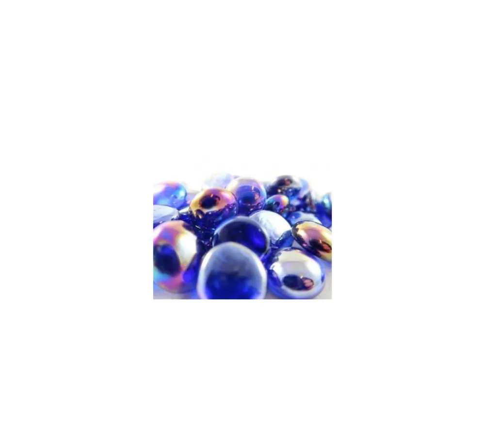 Tout Pour le Jeu Tube 40 galets bleus nacrés pierre de vie 12 x 7 mm