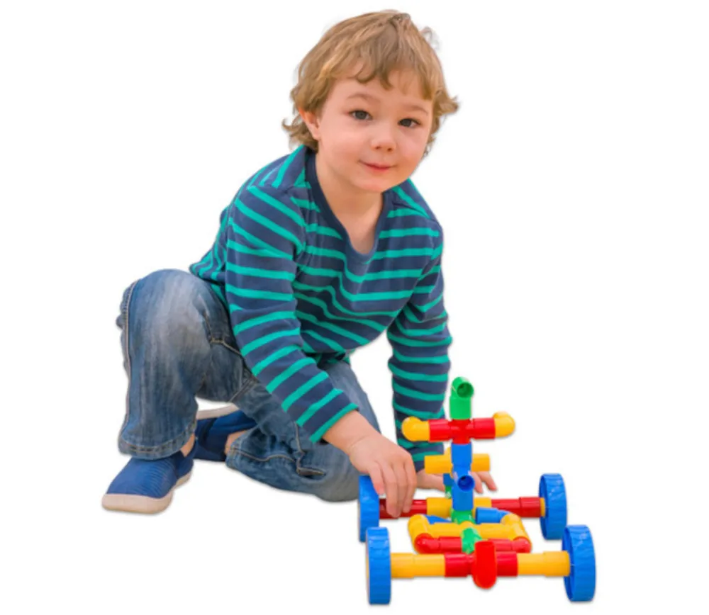 Enfant Tout Pour le Jeu Tubes emboîtables 64 pièces - Jeu construction véhicule