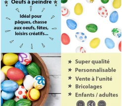 Tout Pour le Jeu Œuf plastique blanc - oeuf à décorer 6.4 cm