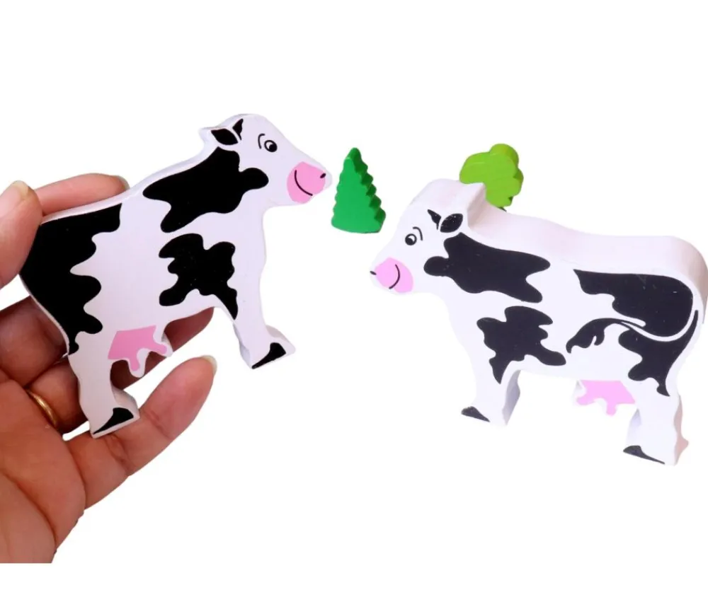 Tout Pour le Jeu Vache en bois noire et blanche 90 x 70 x 15 mm