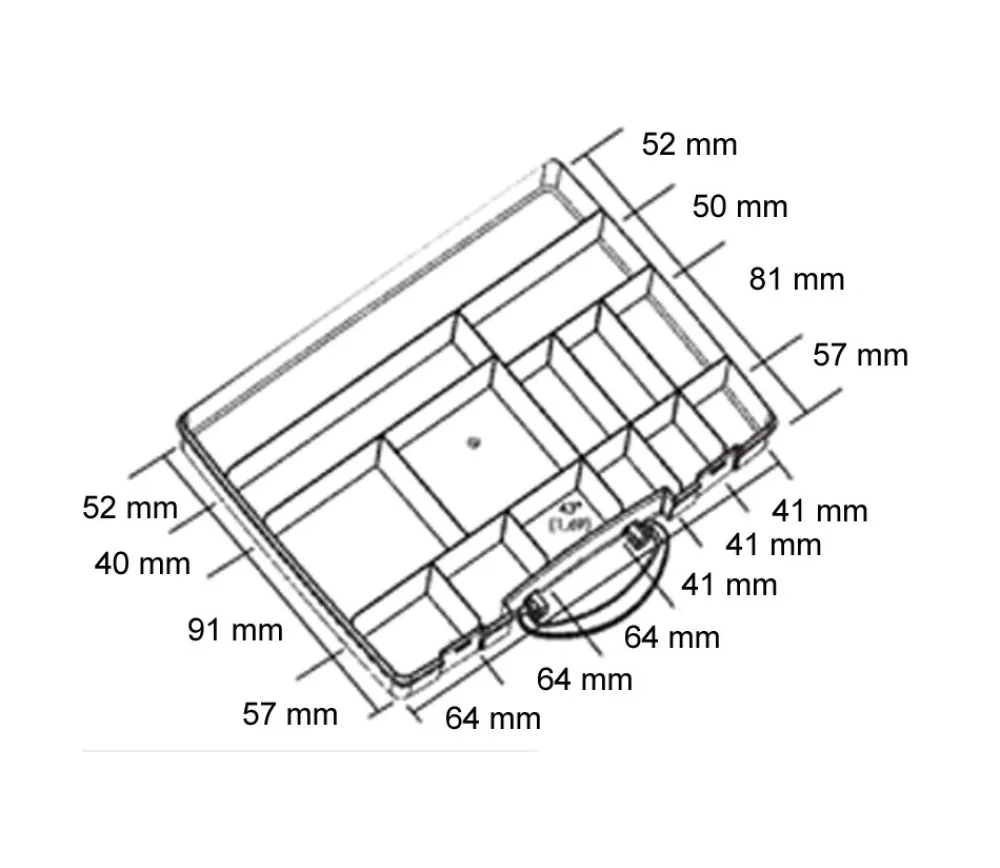 Tout Pour le Jeu Valisette A4 avec 14 compartiments de 325 x 255 x H 56 mm vide