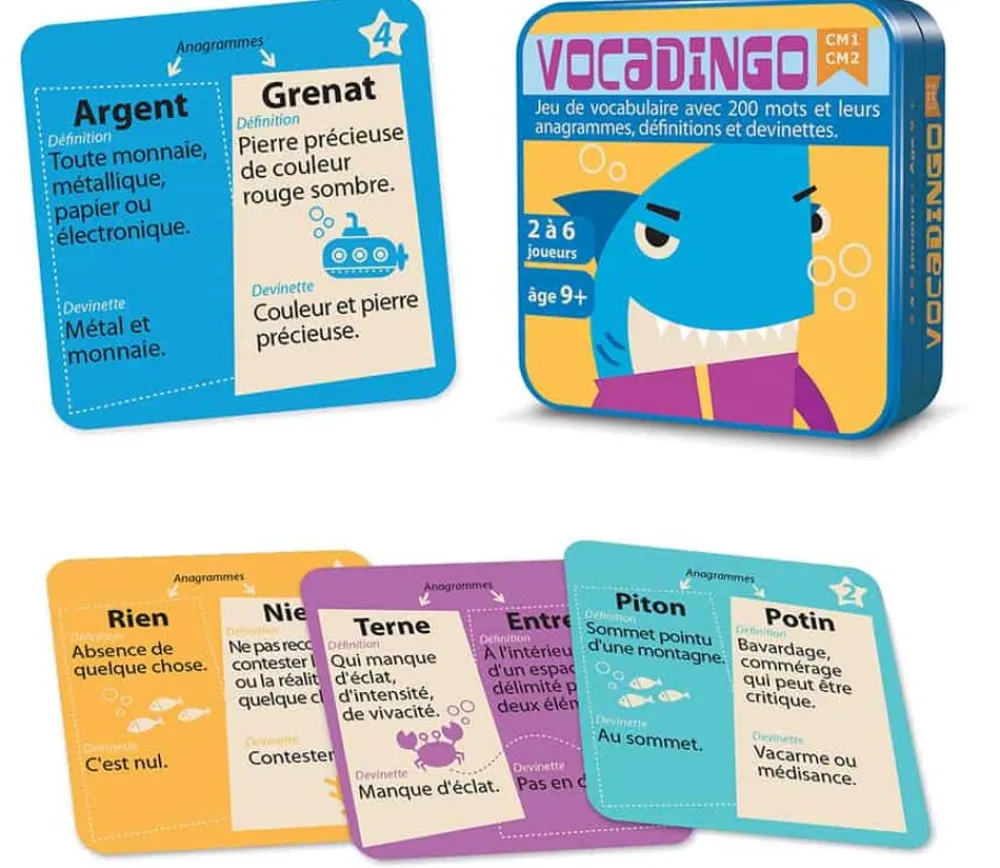 Tout Pour le Jeu Vocadingo CM1 CM2 - jeu vocabulaire et orthographe basé sur les anagrammes