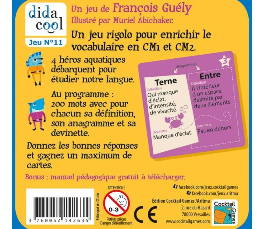 Tout Pour le Jeu Vocadingo CM1 CM2 - jeu vocabulaire et orthographe basé sur les anagrammes