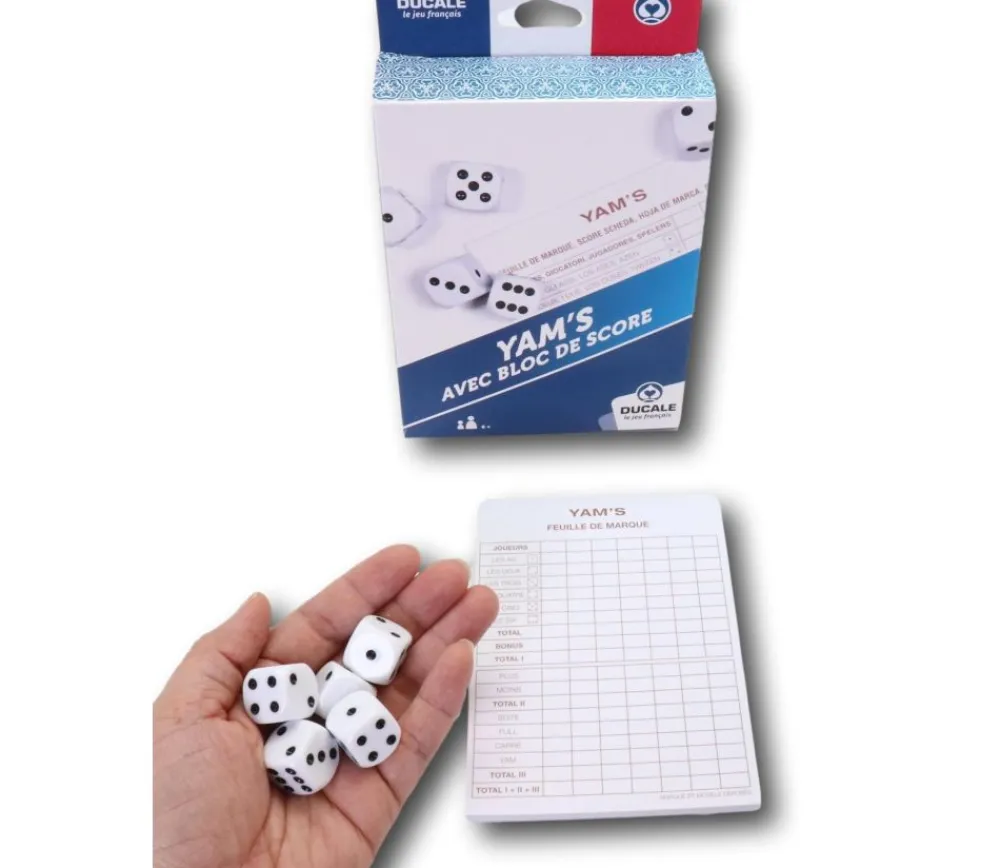 Tout Pour le Jeu Yam's 5 dés + 1 bloc de score