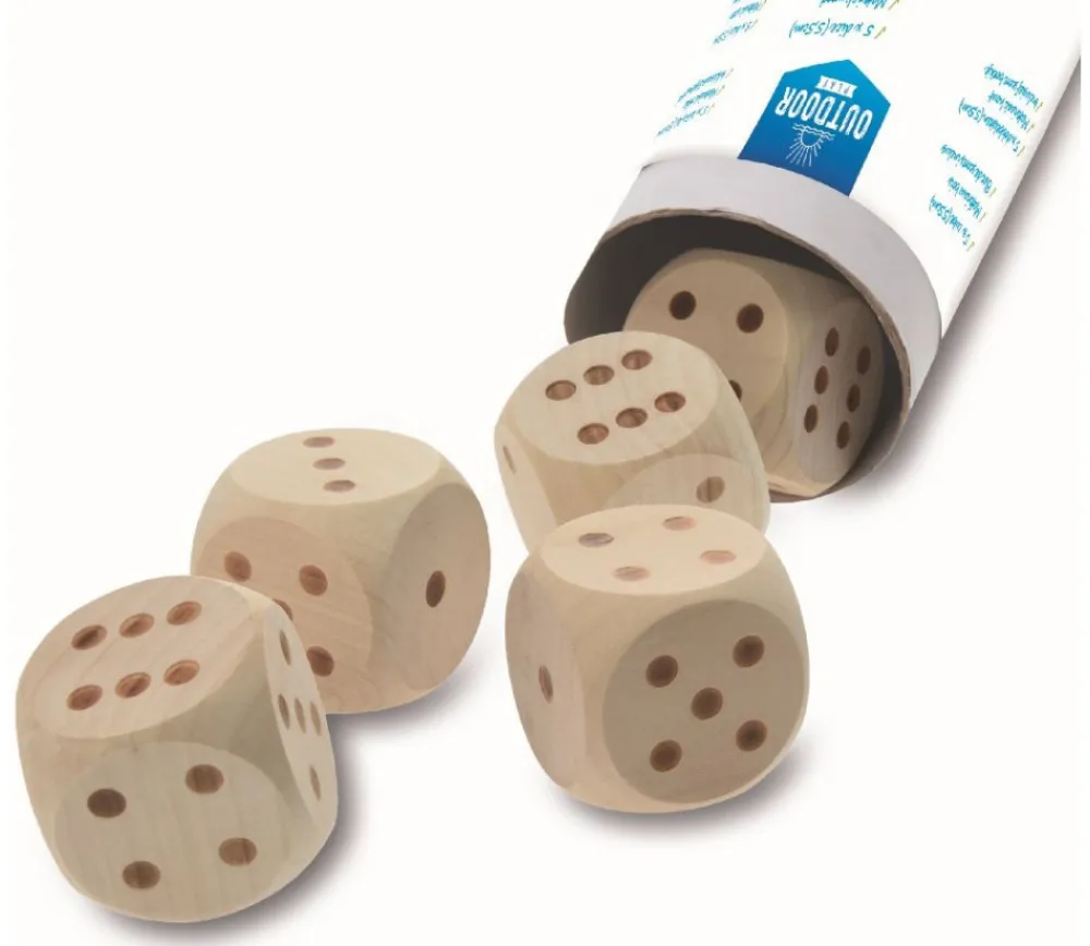 Tout Pour le Jeu YAMS GARDEN : 5 Dés géants en bois 55 mm