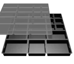 Tout Pour le Jeu Zacabox - 18 compartiments modulaires avec couvercle - Sabot de rangement pour boite de jeu